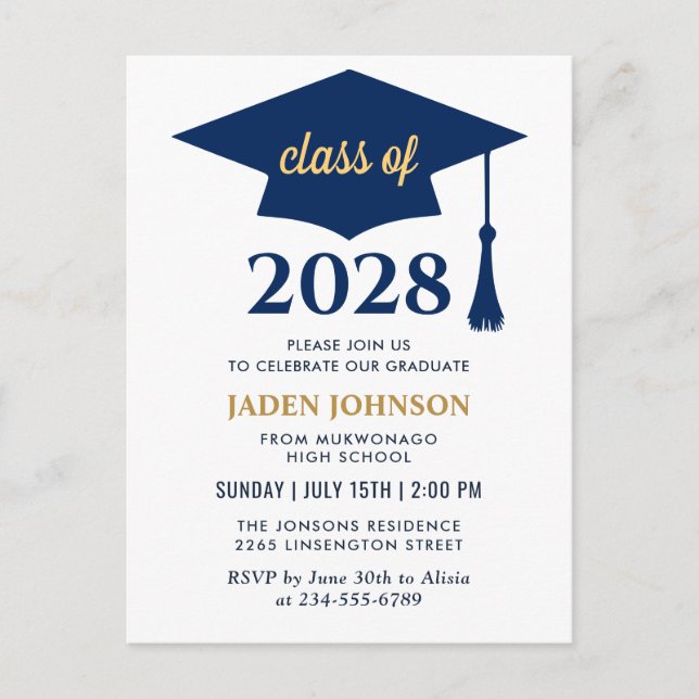 Classe moderne de 2025 Graduation Party Invitation (Devant)