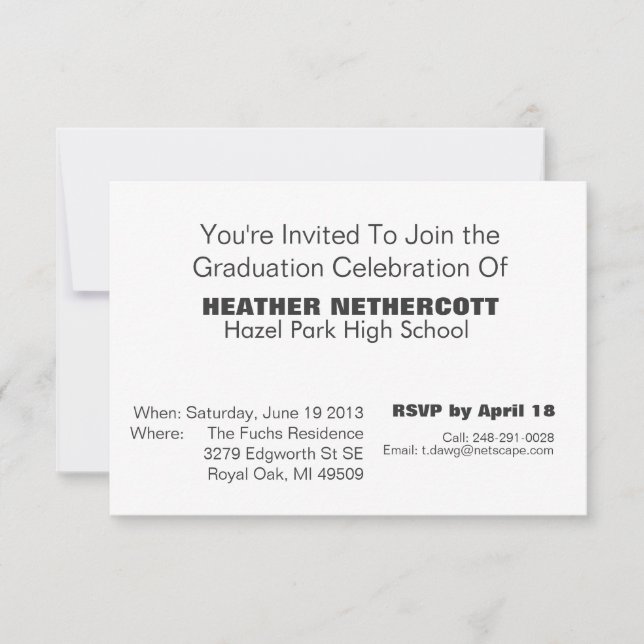 Classe moderne de carte d'obtention du diplôme de (Devant)