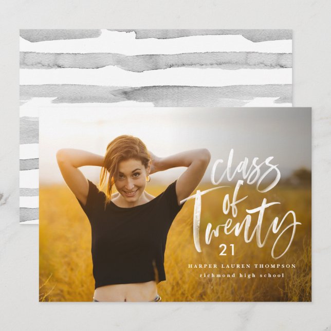 classe moderne de la typographie faire-part diplôm (Devant / Derrière)