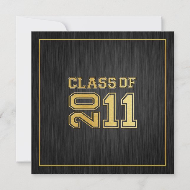 Classe "Or" élégante de 2011 Graduation Invitation (Devant)
