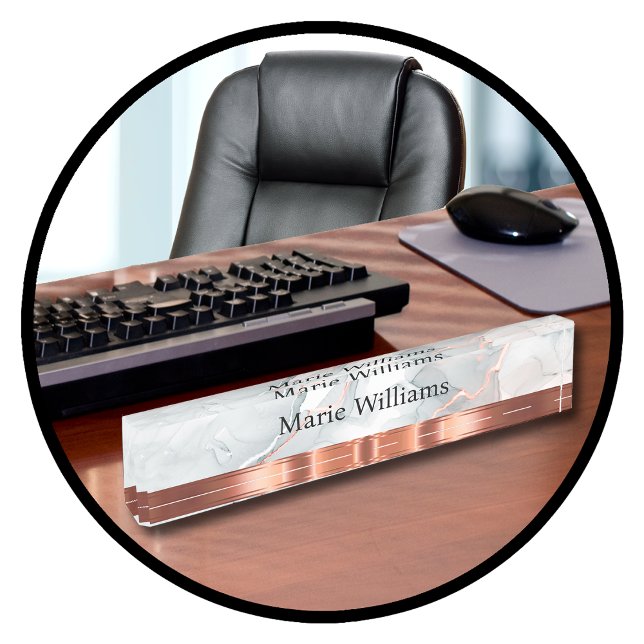 Classé Or Tone Dames Monogramme Bureau Plaque d'id (Créateur téléchargé)