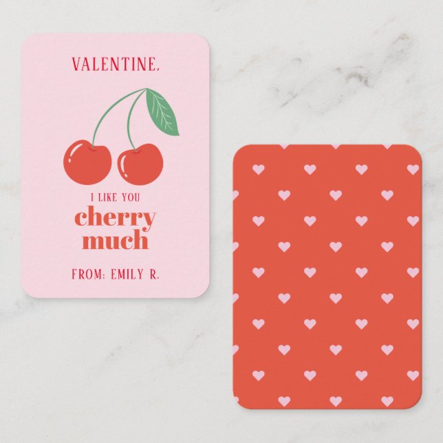 Classe Saint Valentin Cherry Beaucoup de carte (Devant / Derrière)