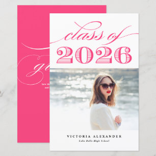 Classe Vintage Hot Pink de 2025 Photo Graduation