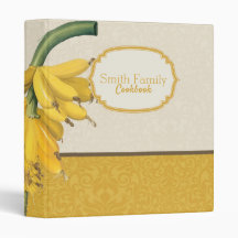 Aquarelle botanique de Redouté Banana 3 anneau Bin