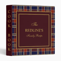 Livre de recettes de famille Navy Buffalo Plaid Fa