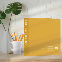 Moderne Monogramme Jaune Nom personnalisé Objet Éc
