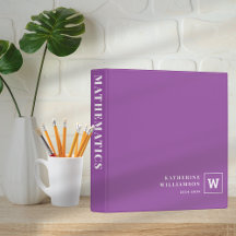 Monogram School Sujet Étudiant Purple Nom Personna