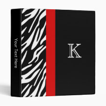 Monogramme Zebra Stripe Trois Classeurs