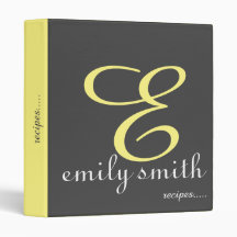 Recettes bleues Monogrammes modernes personnalisée