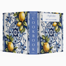 Amalfi Coast Italian Blue Tiles Lemon Cookbook