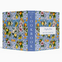 Amalfi Coast Italian Blue Tiles Lemon Cookbook