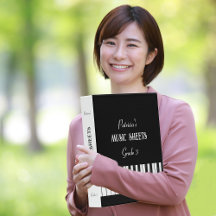 Clavier de piano et texte personnalisable noir et