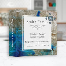 Documents familiaux importants | bleu Vintage