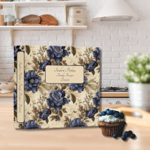 Élégantes Roses Bleues Motif Floral Vintage
