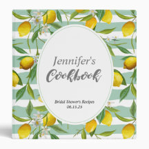 Livre de cuisine à thème citron, personnalisé, Cla