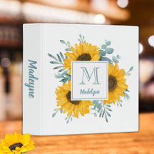 Nom du monogramme de tournesol personnalisé