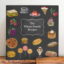 Personalized Cute Chalkboard Foods Family Recipe