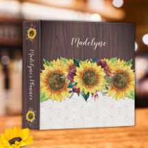 Sunflowers Lace Wood Nom personnalisé