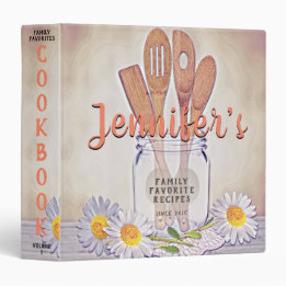 Classeur 3,81 Cm Vintage Mason Jar avec Coeur Cookbook