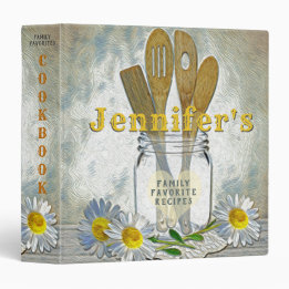 Classeur 3,81 Cm Vintage Mason Jar avec Coeur et Maisies Cookbook
