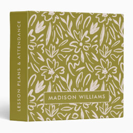 Classeur 3,81 Cm Wasabi Green Motif Abstrait Boho Planificateur ens