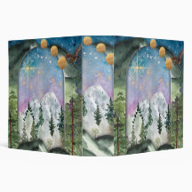 Ciel de nuit Forêt & Montagnes avec étoiles