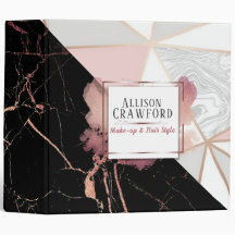 Portefeuille rose en marbre doré