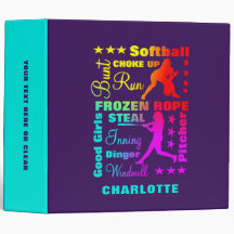 Softball Sports Termes Rainbow Cool Typographie