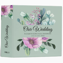 Wedding planner ou album floral violet NEWLYWEDS