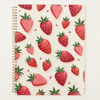 Classeur avec motif à fraise mignon