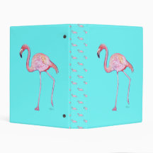Classeur de Flamant rose de bleu de turquoise