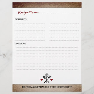 Classeur de recette personnalisé papier vintage In