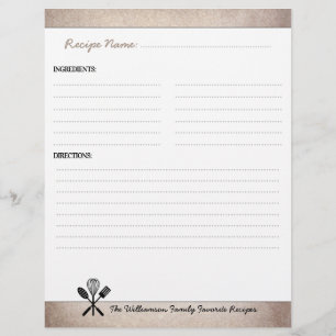 Classeur de recette vintage Family Cookbook Recett