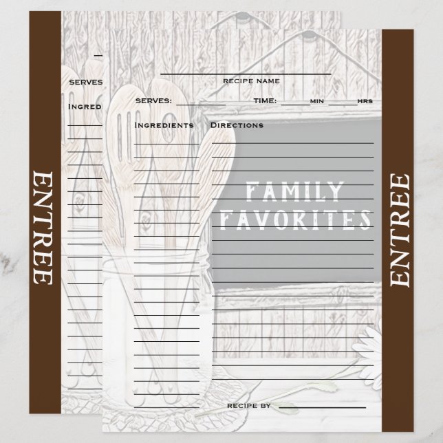 Classeur Entree Recette (Devant / Derrière)