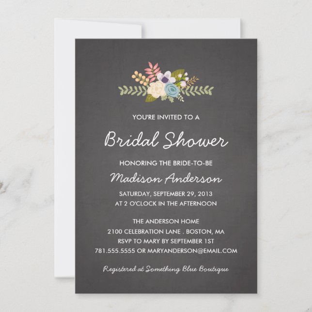 CLASSEUR FLORAL| INVITATION À LA DOUCHE BRIDALE (Devant)