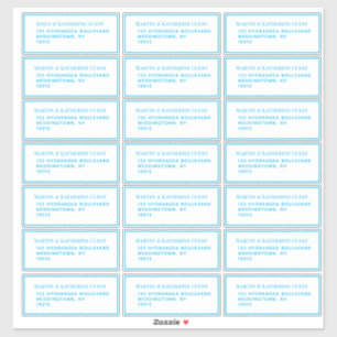 Classic Aqua Guest Mailing Étiquettes 21 Par Feuil