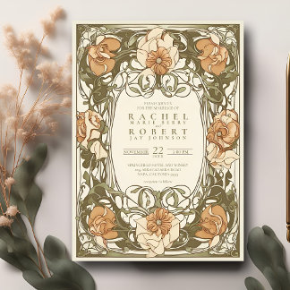 Classic Art Nouveau Floral Faire-part de mariage