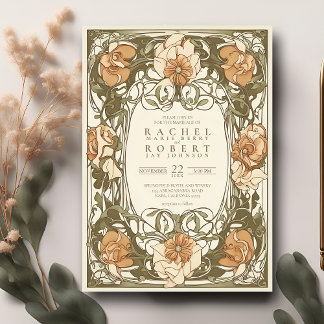 Classic Art Nouveau Floral Faire-part de mariage