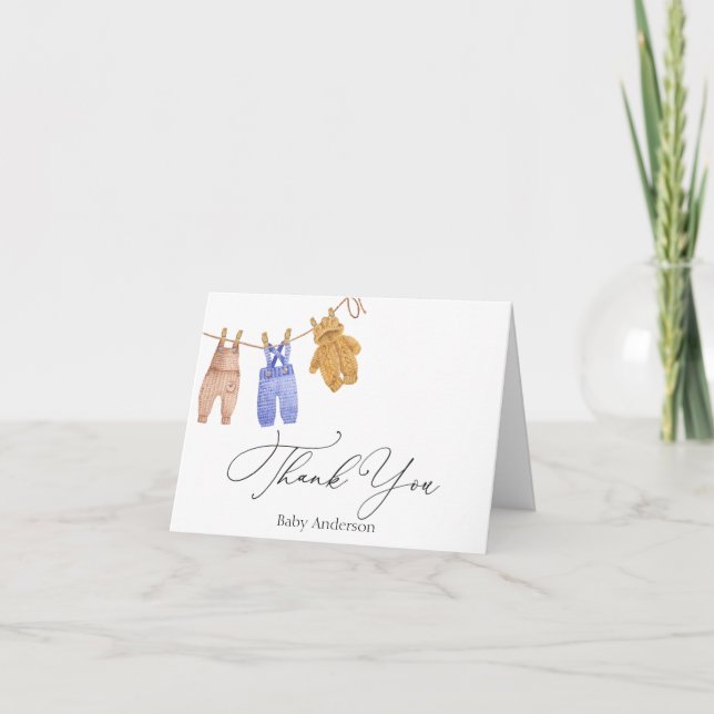 Classic Baby Boy Thank You Note Card (Devant)