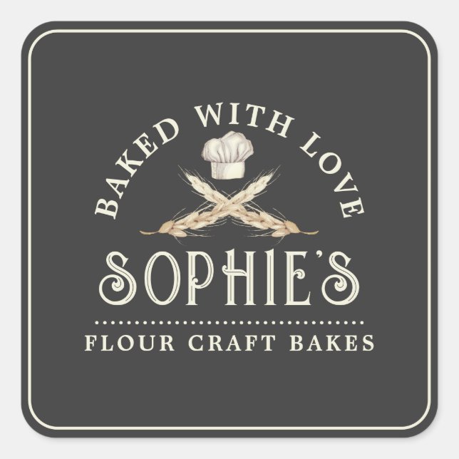 Classic Baker Logo Pâtisserie Chef Étiquette de pr (Devant)