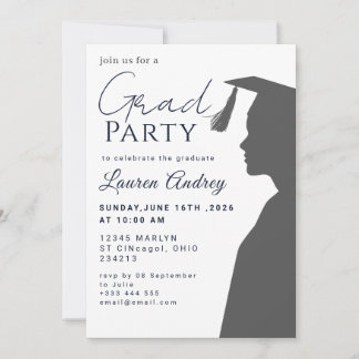 Classic Black Graduation Invitation
