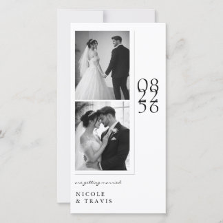 Classic Black & White Photo Bookmark Save the Date