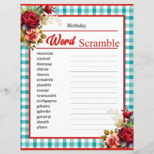 Classic Blue Anniversaire Mot Scramble Jeu