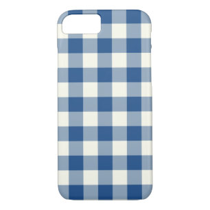 Classic Blue En vichy Motif iPhone 7 Coque