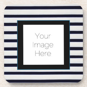"Classic Blue Striped Dessous de verre - Cadeau pe