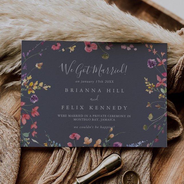 Classic Blue Wild Elopement Faire-part (Créateur téléchargé)