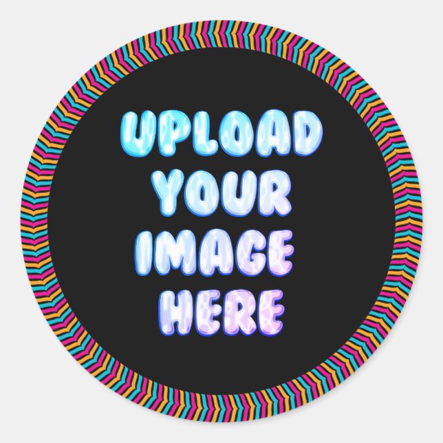 Classic Border Round Sticker with a Business Logo (Devant)