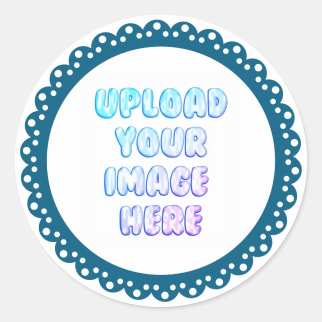 Classic Border Round Sticker with a Business Logo (Devant)