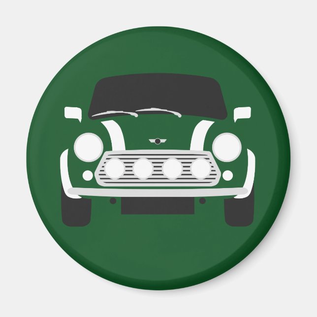 Classic British Racing Green Mini Car Magnet (Devant)