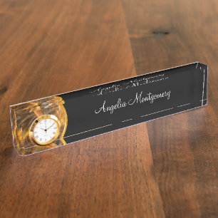 Classic Business Monogramme Nom Du Bureau Plaque E